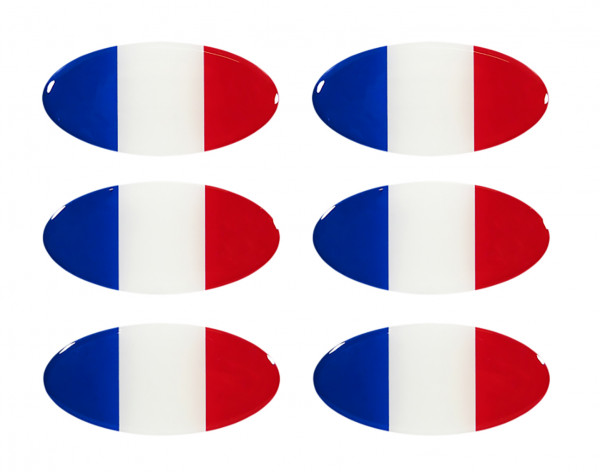 Frankreich Flaggen Aufkleber 3D Deko Gel Sticker Set für Auto Kfz Motorrad