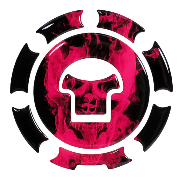 Tankdeckelpad Neon Pink Skull Motorrad Tankverschluss kompatibel für Honda