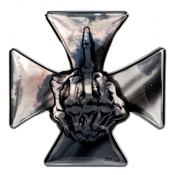 Aufkleber 3D Iron Cross Eisernes Kreuz Chrom Metallic-Optik Lackschutz