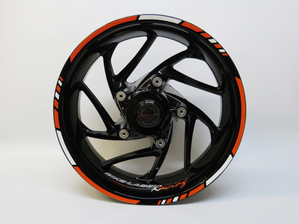 Felgenrand Aufkleber Motorrad Orange Stripes 17-18 Zoll Style