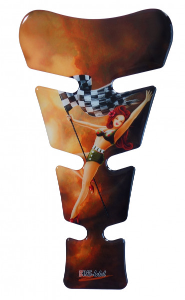 Tankpad Motorrad 3D Aufkleber Pin Up Girl Racing Lackschutz Kratzschutz