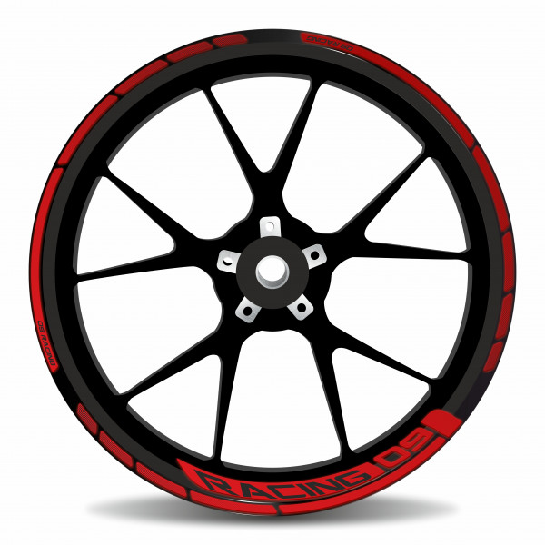 Felgenrand Aufkleber Set Motorrad Reflex rot Dots kompatibel für Yamaha
