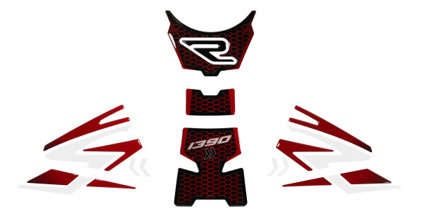 Tankpad Seitentankpad Set wabe rot kompatibel für KTM 1390 Super Duke R +Evo