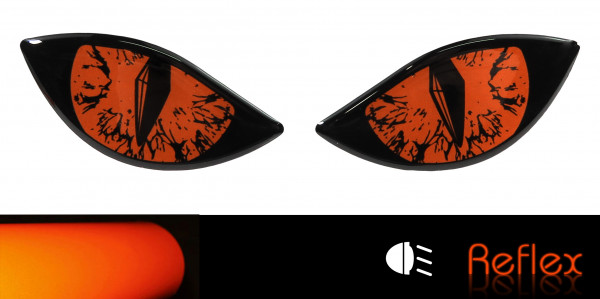 Auto Motorrad Deko Helm 3D Aufkleber Reflex Böse Augen rückstrahlend