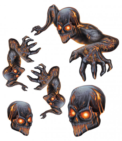 Deko Aufkleber Sticker Teufel Lava Monster Folie Motorrad Auto