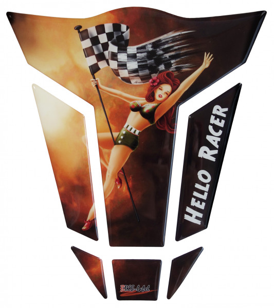 Tankpad Motorrad 3D Aufkleber Pin Up Girl Racing Lackschutz Kratzschutz
