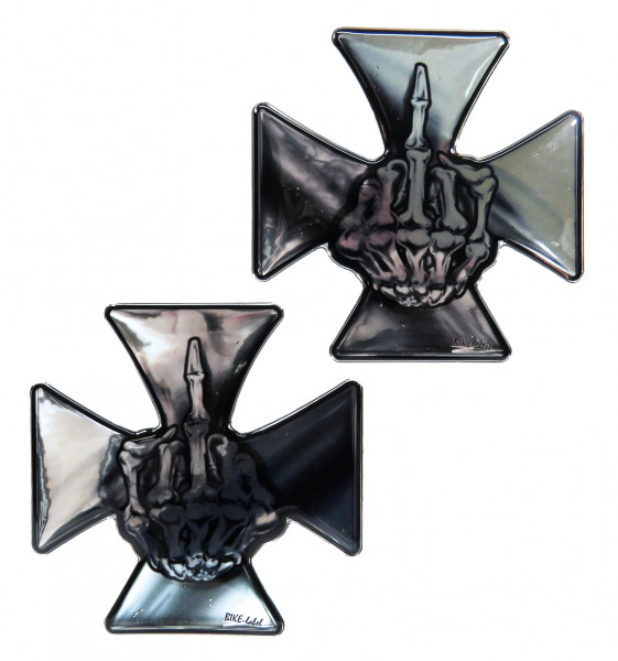 Aufkleber 3D Iron Cross Eisernes Kreuz Chrom Metallic-Optik Lackschutz