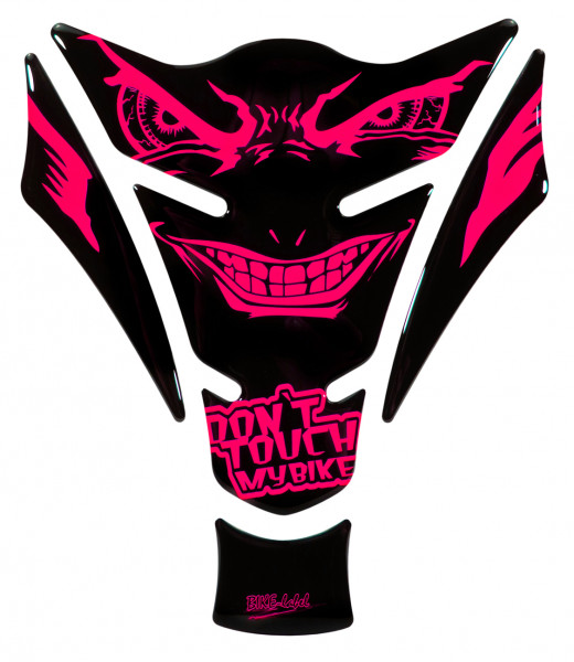 Tankpad 3D Aufkleber böse Augen evil eyes dont touch my bike neon pink