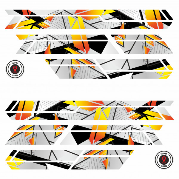 Fahrradrahmen Aufkleber 12-teilig XL Sticker Set Bike orange urban graphic