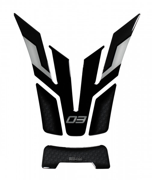 Tankpad Aufkleber 3D kompatibel mit Yamaha MT-03 Midnight Black ab BJ 2022