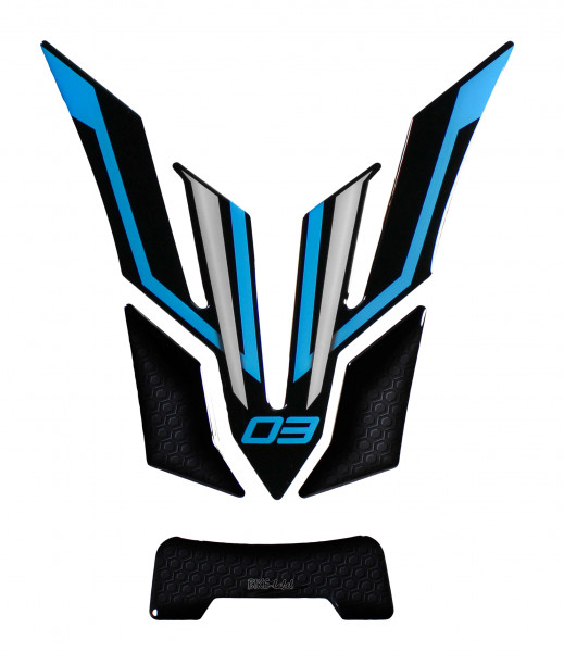 Motorrad Tankpad 3D kompatibel mit Yamaha MT-03 Icon Blue - ab BJ 2022