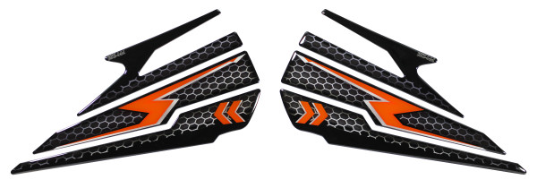 Seitentankpad kompatibel für KTM 1290 Super Duke R Evo Lackschutz Silber Orange
