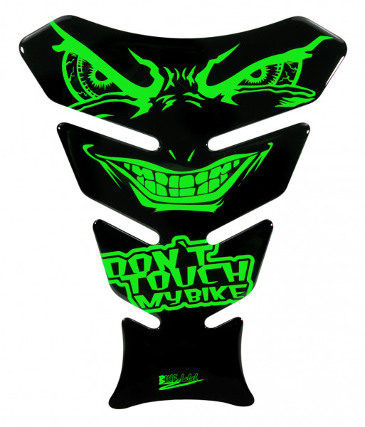 Tankpad 3D böse Augen evil eyes dont touch my bike neon grün