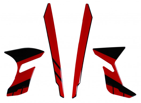 Aufkleber Dekor rot silber Fersenschutz Windschild kompatibel für Kawasaki Z650