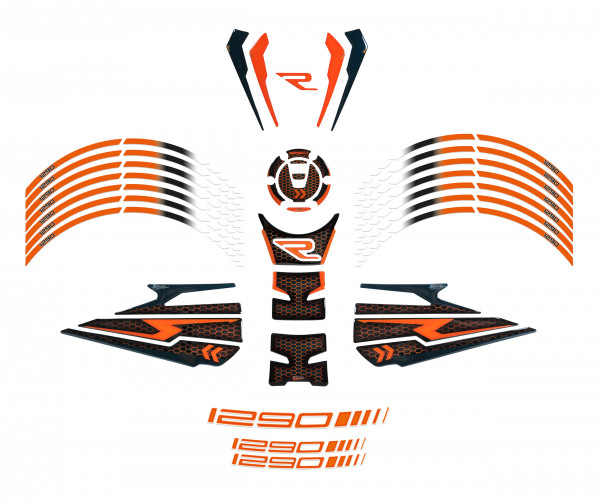 Motorrad Aufkleber großes Komplett Set kompatibel für KTM 1290 Super Duke R