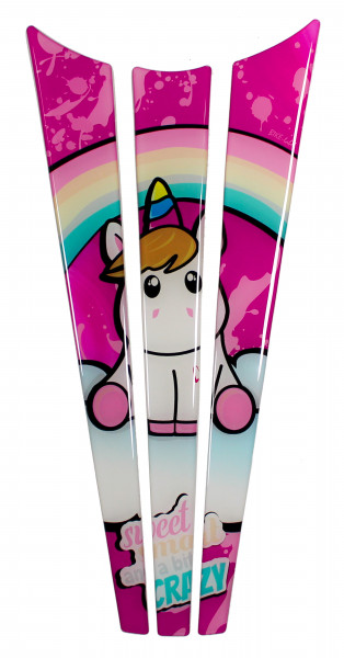 Tankpad Motorrad Gel Lackschutzaufkleber süßes Einhorn pink mit Regenbogen
