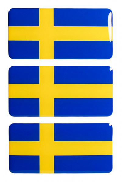 Schweden Flaggen Aufkleber 3D Deko Sticker Set für Auto Motorrad