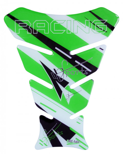 Tankpad 3D Motorrad Gel Aufkleber Grün Racing Sports Lackschutz Kratzschutz