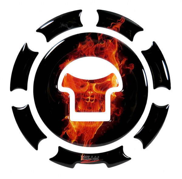 Tankverschluss Tankdeckelpad Ghost Totenkopf Rot universell kompatibel für Honda