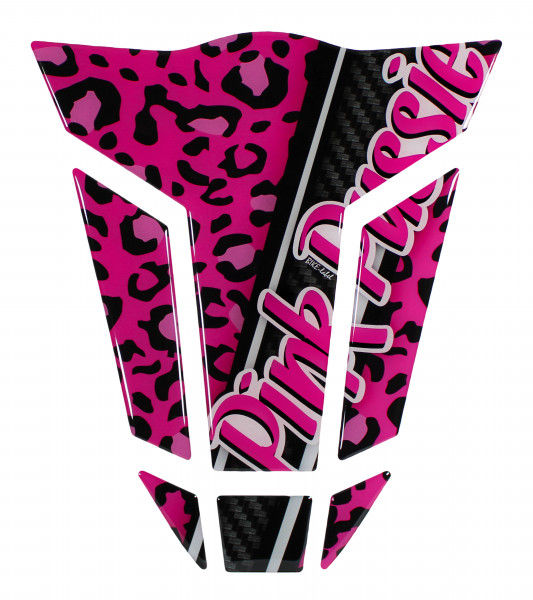 Tankpad für Motorrad Tank Lackschutz 3D-Gel Pink Leoprint Carbon Style