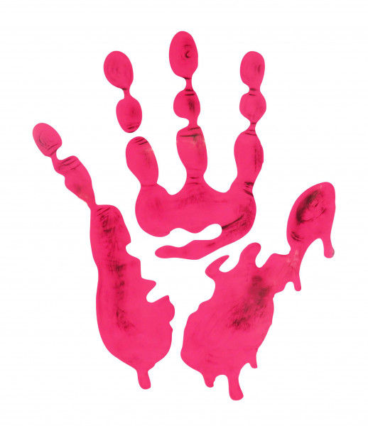 2D-Deko Folien Aufkleber Sticker Handabdruck Neon Motorrad Auto Hand