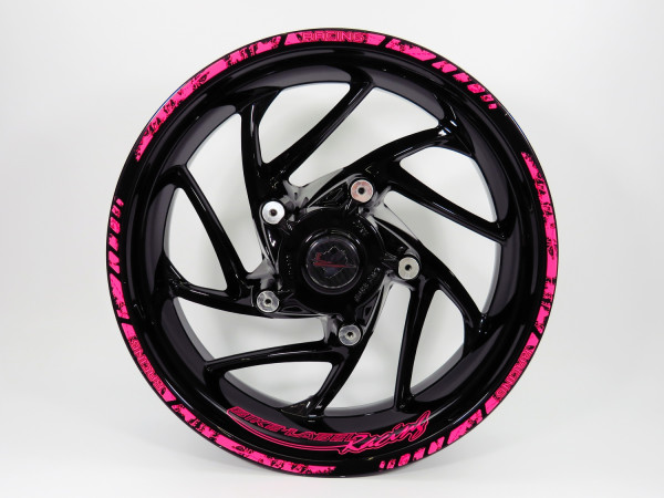 Felgenrand Aufkleber 16 17 18 Zoll für Motorrad Auto Felgen Neon Pink