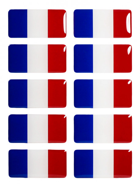 Frankreich Flaggen Aufkleber 3D Deko Gel Sticker Set für Auto Kfz Motorrad