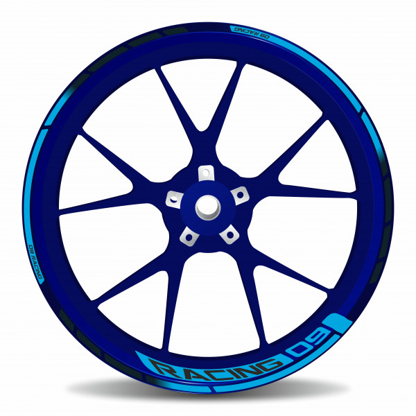Felgenrand Aufkleber Set Motorradfelge kompatibel für Yamaha Icon Blue