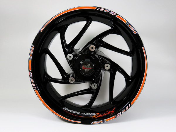 Felgenrand Aufkleber Motorrad Touring Orange Racing für 17-18 Zoll Style