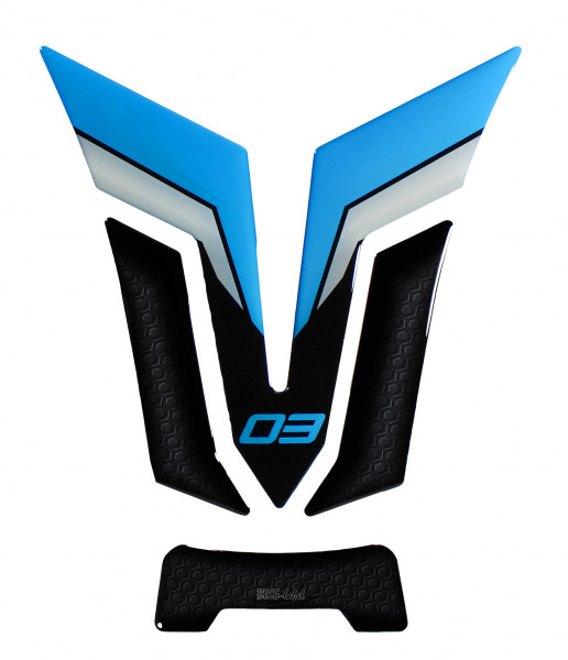 Motorrad Tankpad 3D kompatibel mit Yamaha MT-03 Icon Blue - ab BJ 2022