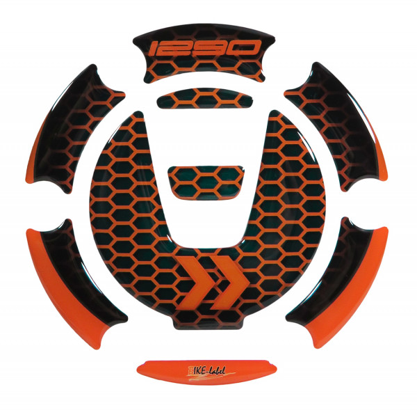 Tankdeckelpad Motorrad Sticker Wabe Orange kompatibel für KTM 1290 Super Duke R