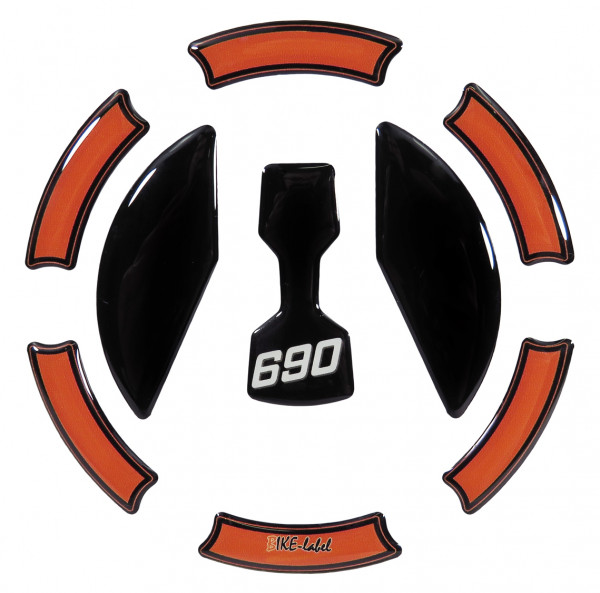 Tankdeckel-Pad Lackschutz Aufkleber passend für KTM 690 Duke - Styling Black/Orange