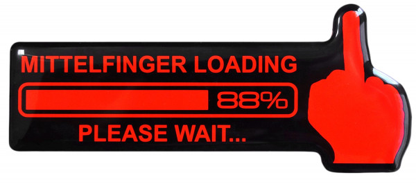 3D Gel Sprüche Aufkleber Mittelfinger Loading Sticker fürs Auto Motorrad