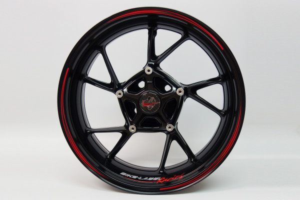 Motorrad Auto Felgenrand Zierstreifen Aufkleber Rot Schwarz Racing