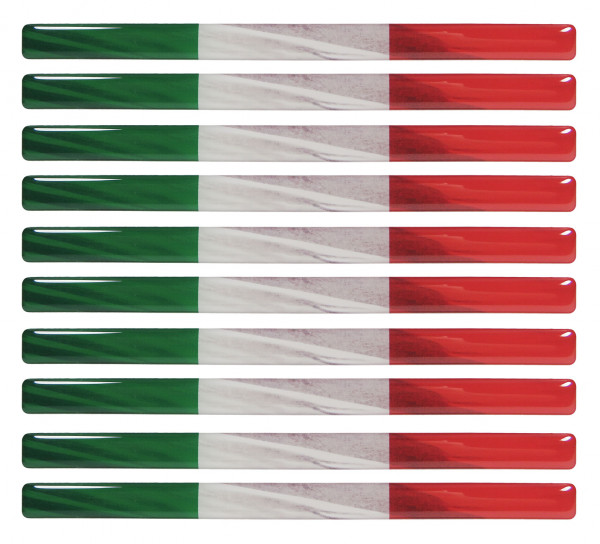 Italien Flaggen Aufkleber 3D Deko Gel Sticker Set für Auto Kfz Motorrad