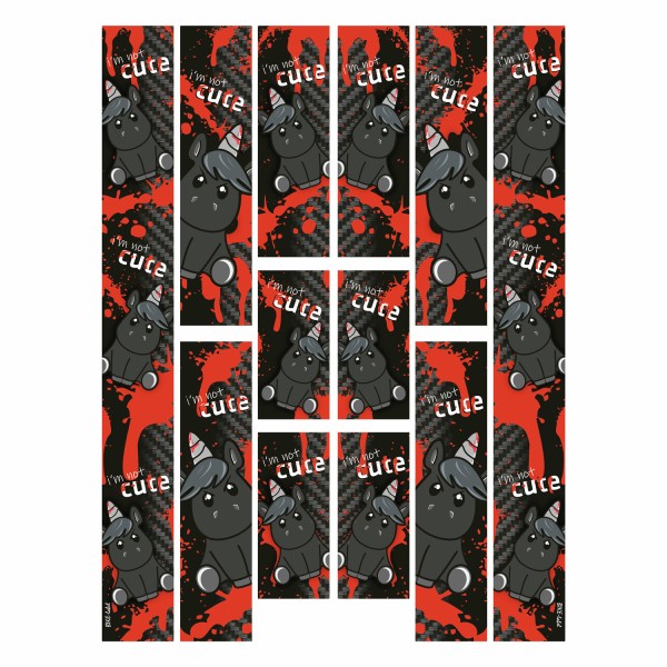 Fahrradschutz Aufkleber Deko 12teilig Sticker Set E-Bike Einhorn Black