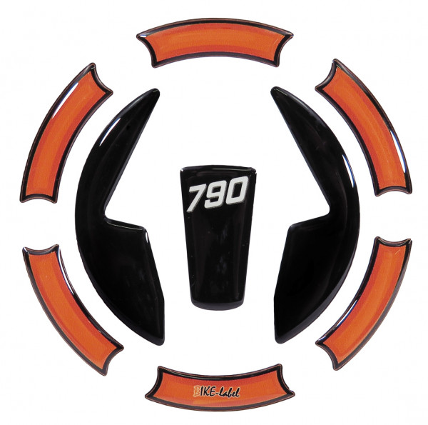 Tankdeckel-Pad Lackschutz Aufkleber passend für KTM 790 Duke - Styling Black/Orange