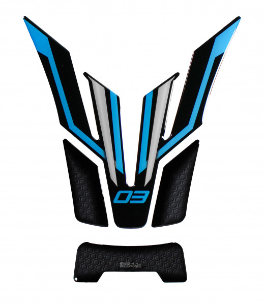 Motorrad Tankpad 3D kompatibel mit Yamaha MT-03 Icon Blue - ab BJ 2022