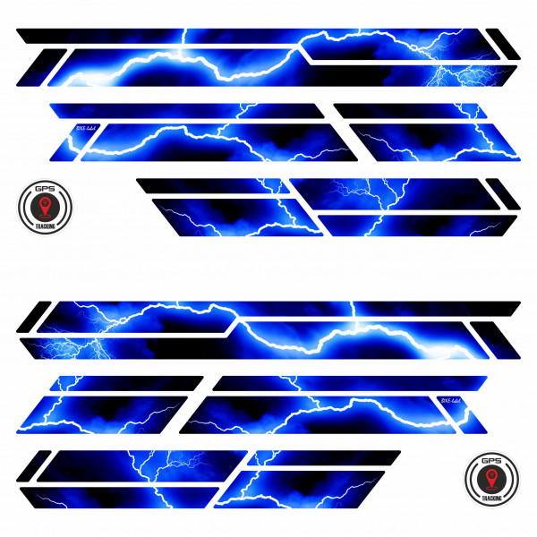 Fahrradrahmen Aufkleber 12-teilig XL Sticker Set E-Bike Blitz Blue Thunder