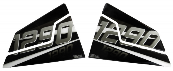 Motorrad Seitentank Pad Silver Stripes kompatibel für KTM 1290 Super Duke R