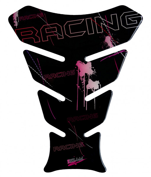 Tankpad 3D Motorrad Gel Aufkleber Schwarz Pink Racing Lackschutz Kratzschutz