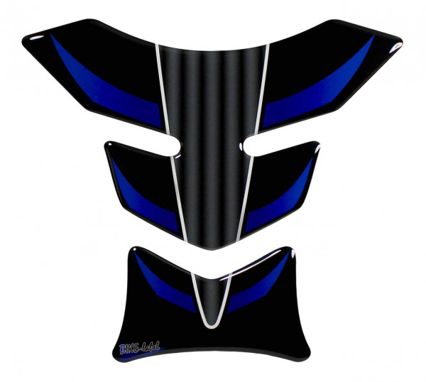 Tankpad 3D Motorrad Gel Aufkleber Racing Streifen Blau Lackschutzfolie