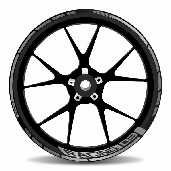 Set Felgenrand Aufkleber Black Dots Motorradfelge kompatibel für Yamaha