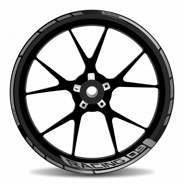 Set Felgenrand Aufkleber Black Dots Motorradfelge kompatibel für Yamaha