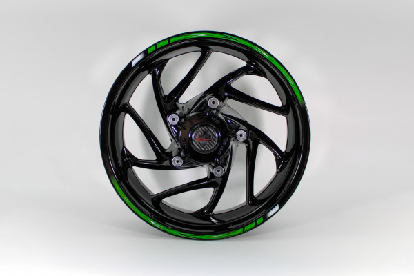 Felgenrandaufkleber Felgenstreifen universell passend für Kawasaki Motorrad grün