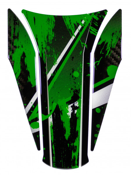 Tankpad Lackschschutz Splatter Racing Dunkel Grün kompatibel mit Kawasaki Z900