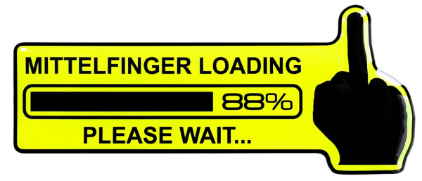 3D Gel Sprüche Aufkleber Mittelfinger Loading Sticker fürs Auto Motorrad
