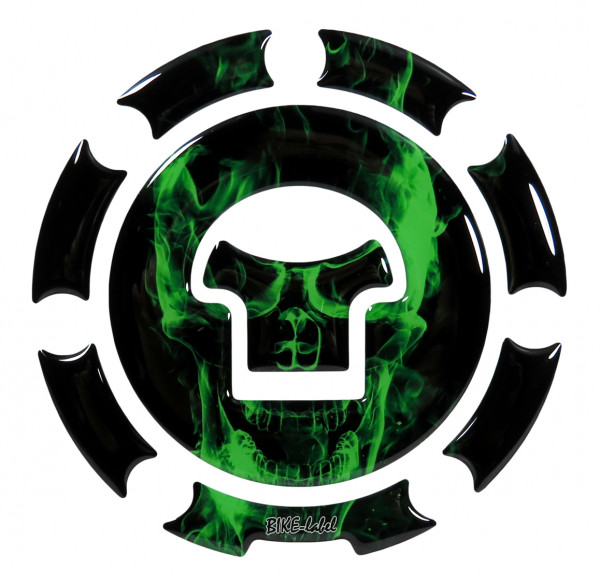 Tankdeckel Aufkleber Pad Ghost Totenkopf grün universell kompatibel für Honda