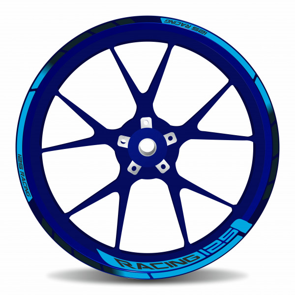 Felgenrand Aufkleber Set Motorradfelge kompatibel für Yamaha Icon Blue