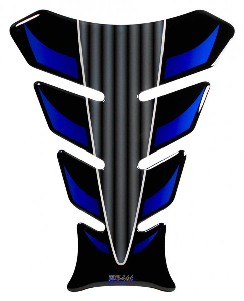 Tankpad 3D Motorrad Gel Aufkleber Racing Streifen Blau Lackschutzfolie